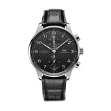 41mm Stainless Steel Chronograph Black Dial On Strap