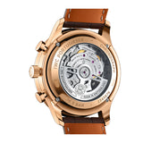 41mm 18k Rose Gold Chronograph Silver Plated Dial