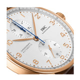 41mm 18k Rose Gold Chronograph Silver Plated Dial