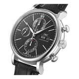 42mm Stainless Steel Chronograph Black Dial