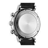 42mm Steel Chronograph Silver Dial On Black Strap