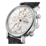 42mm Steel Chronograph Silver Dial On Black Strap