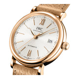 37mm Rose Gold Silver Plated Diamond Dial On Beige Strap
