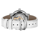 37mm Stainless Steel Black Diamond Dial On White Strap