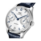 42mm Stainless Steel Silver Arabic Dial On Blue Strap