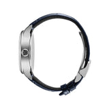 42mm Stainless Steel Silver Arabic Dial On Blue Strap