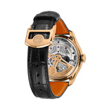 44mm 18k Rose Gold Perpetual Calendar Black Dial On Black Strap