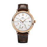 45mm 18k Rose Gold Hand-Wound Eight Days Silver Plated Dial