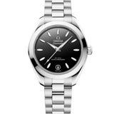 30mm Aqua Terra 150M Steel Bracelet Black Dial