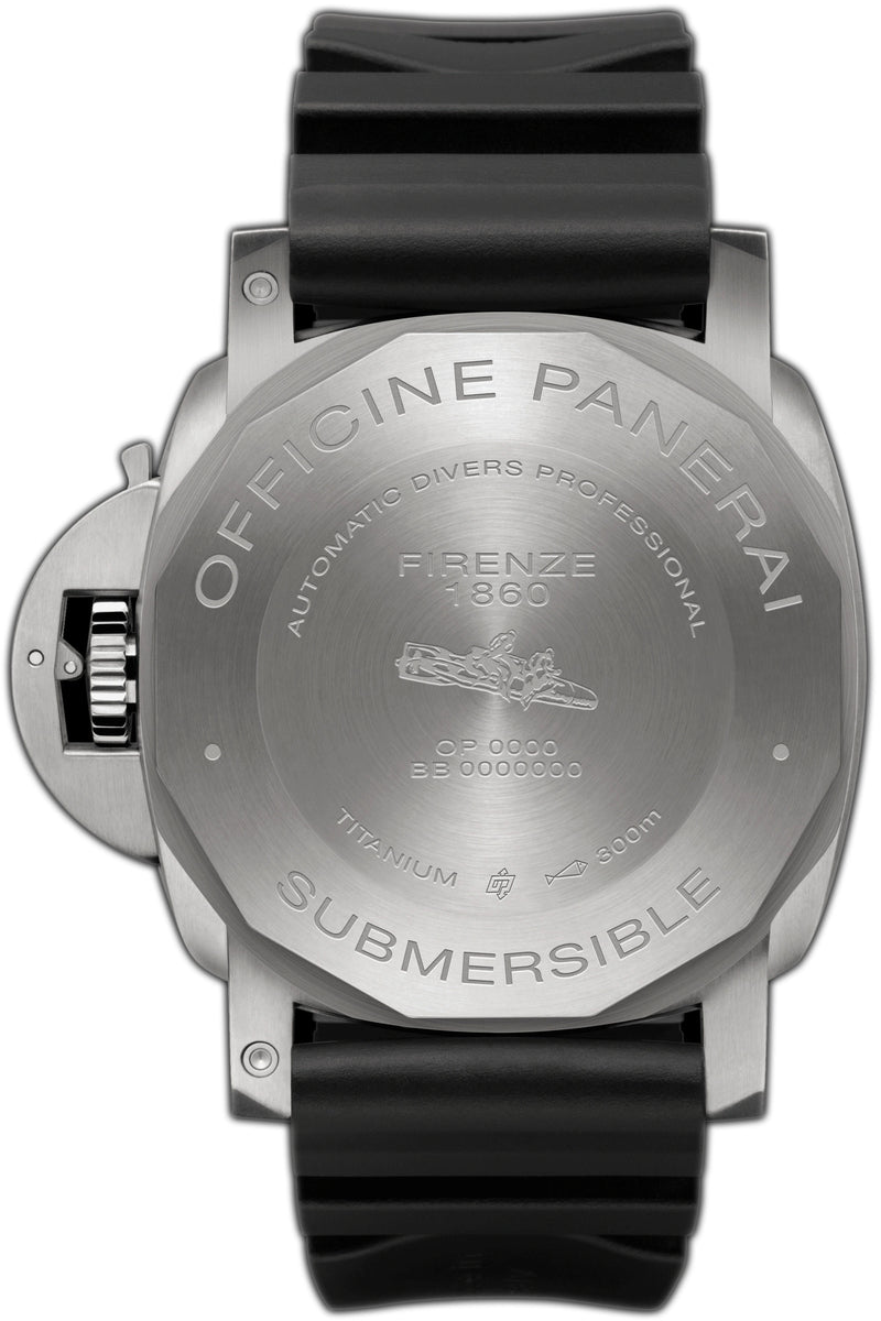 Panerai 47mm Submersible Steel Black Dial Titanium Bezel PAM02305