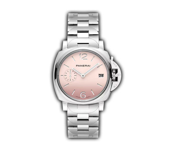 38mm Luminor Due Pastello Stainless Steel Pink Sandwich Dial