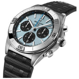 42mm B01 Steel Ice Blue Dial Black Rubber Strap