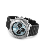 42mm B01 Steel Ice Blue Dial Black Rubber Strap