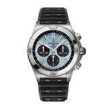 42mm B01 Steel Ice Blue Dial Black Rubber Strap