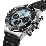 44mm Super Chronomat B01 Ice Blue Dial Black Strap