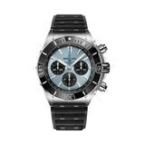 44mm Super Chronomat B01 Ice Blue Dial Black Strap