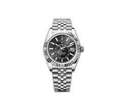 42mm Stainless Steel Black Dial 18k Fluted Bezel Jubilee Bracelet