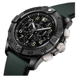 46mm B01 Night Mission Ceramic Black Dial Khaki Green Strap
