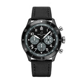 46mm Mosquito Night Fighter GMT Black leather Strap