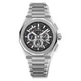 42mm Skyline Chronograph Steel Skeleton Black Dial