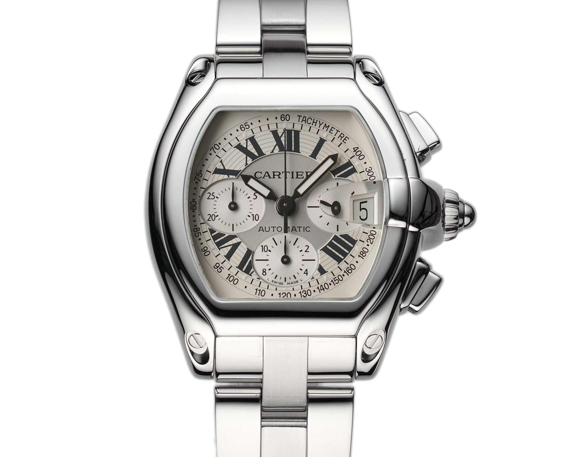 ゆいかー様　クロームローロボハン Cartier Roadster 43mm XL Chronograph Steel Silver Dial W62006X6