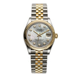 31mm Steel and 18k YG MOP Mother of Pearl Diamond Dial Jubilee