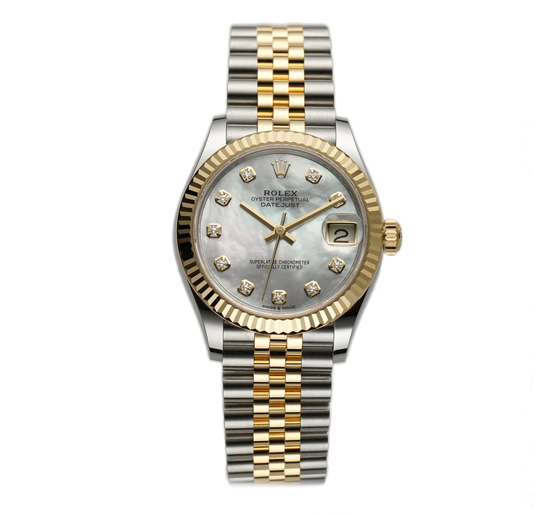 31mm Steel and 18k YG MOP Mother of Pearl Diamond Dial Jubilee