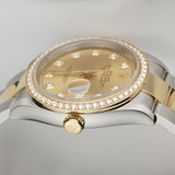 36mm Steel and 18k YG  Champagne Diamond Dial & Bezel Oyster