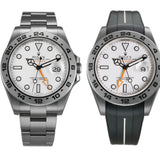 42mm White Polar Dial With Black RubberB