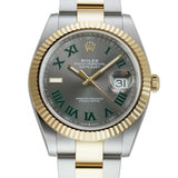 41mm Steel & Yellow Gold Wimbledon Slate Roman Dial Oyster Bracelet
