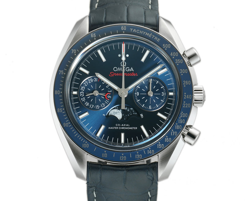 44mm Moonphase Chronograph Steel Blue Dial Full Set 2022