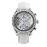 39mm Ladies Reduced Chronograph Diamond Bezel MOP Dial