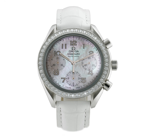 39mm Ladies Reduced Chronograph Diamond Bezel MOP Dial