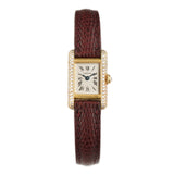 16mm Vintage 1970's Mini Tank Louis 18k YG Diamond Bezel