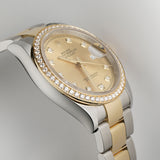 36mm Steel and 18k YG  Champagne Diamond Dial & Bezel Oyster