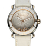 36mm Ladies Steel and 18k RG Floating Diamond Dial