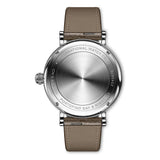 34mm Day & Night Stainless Steel Silver Dial On Brown Strap