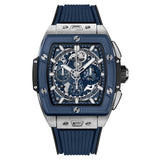 42mm Spirit Titanium Chronograph Blue Rubber Skeleton Dial