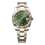 41mm Steel & Yellow Gold Olive Green Roman Dial Oyster Bracelet