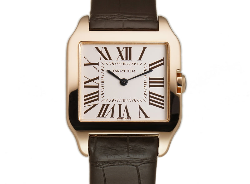 30mm Santos Dumont 18k Rose Gold on Strap Box and Papers 2022