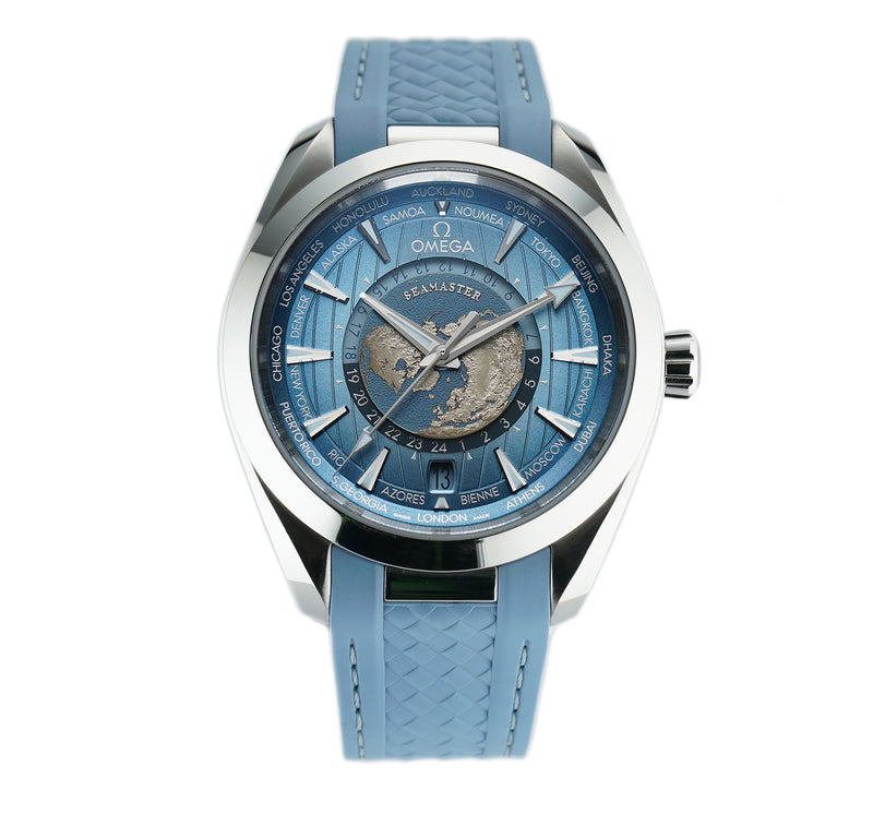 43mm Aqua Terra Worldtimer Summer Blue 2023