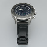 46mm Timezoner Stainless Steel Chrono Black Dial 2023