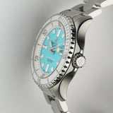 36mm Auto Turquoise Dial Steel Bracelet