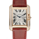 30mm Tank Anglaise 18k RG Diamond Bezel Auto