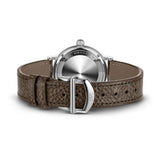 34mm Day & Night Stainless Steel Silver Dial On Brown Strap