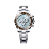 40mm Platinum Brown Ceramic Bezel Ice Blue Diamond Dial