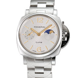 38mm Luminor Due Luna Steel White Dial