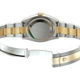 36mm Steel & Yellow Gold Fluted Bezel Silver Roman Diamond VI & IX Dial Oyster Bracelet
