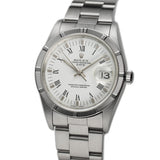 34mm Vintage Date Steel Engine Turned Bezel White Dial