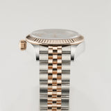 28mm Steel and 18k Everose Gold MOP Diamond Dial Jubilee